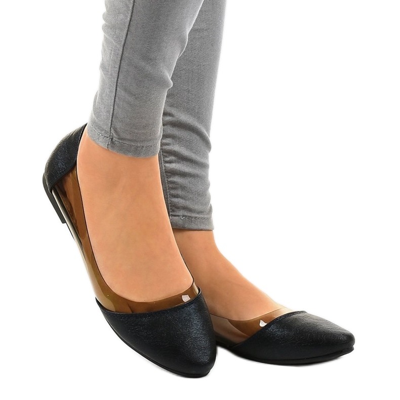 Bailarinas pretas transparentes B01-1A preto