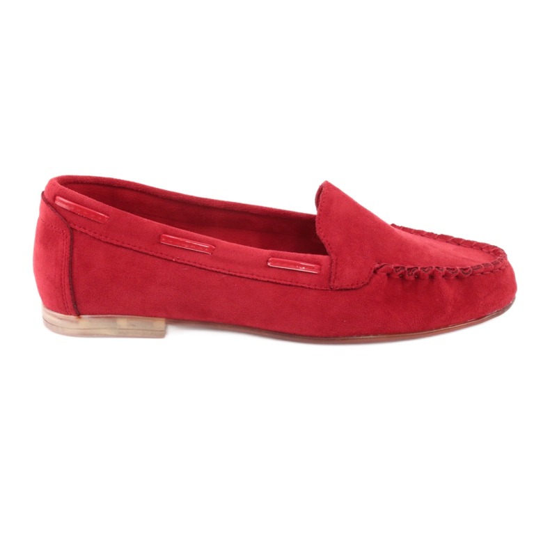 Mocassins femininos de camurça Sergio Leone 722 vermelho