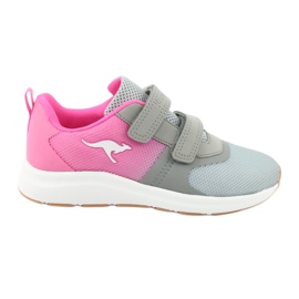 Calçados esportivos KangaROOS com velcro 18506 cinza / rosa neon
