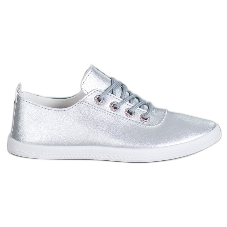 SHELOVET Tênis elegantes com couro ecológico cinza