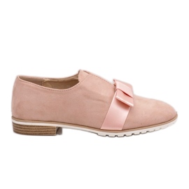 Sapatos deslizantes rosa com um laço 1284-20 Sapatos deslizantes rosa com um laço 1284-20