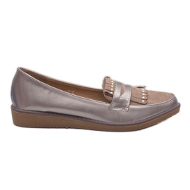 Sapatos de cunha laqueados cáqui W-2 verde Sapatos de cunha laqueados cáqui W-2 verde