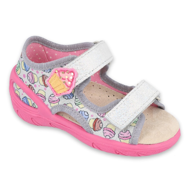 Calçados infantis Befado 065X135 rosa cinza multicolorido