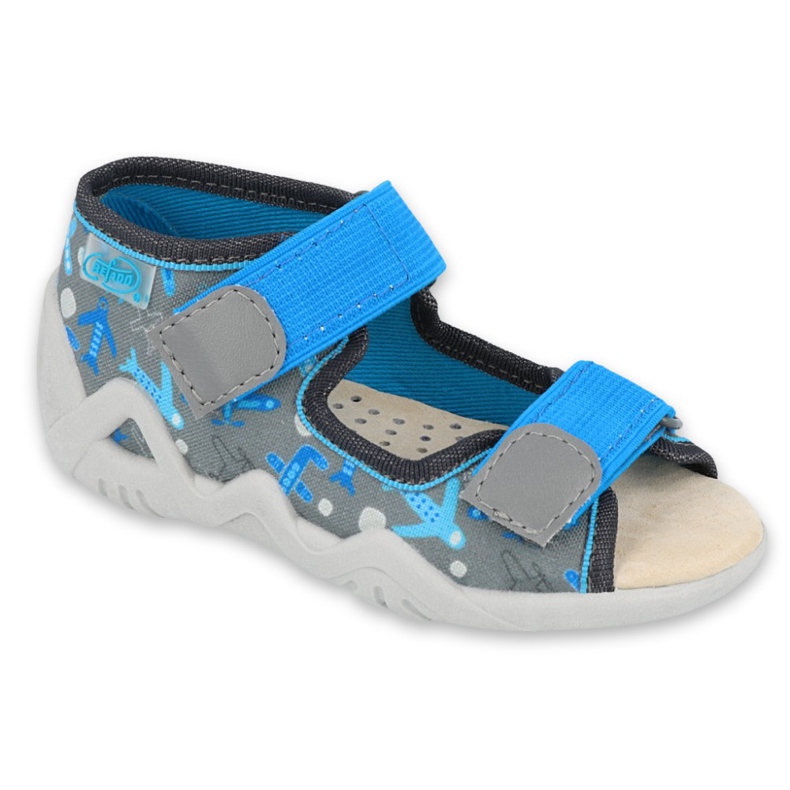 Calçado infantil amarelo Befado 350P007 azul cinza