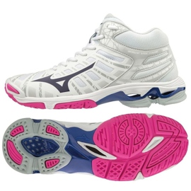 Tênis de voleibol Mizuno Wave Voltage Mid W V1GC196516 multicolorido branco