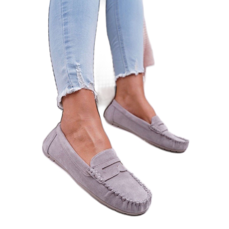 SEA Mocassins femininos cinza T348