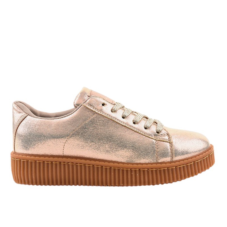 Tênis feminino Golden Creepers TL-66 dourado