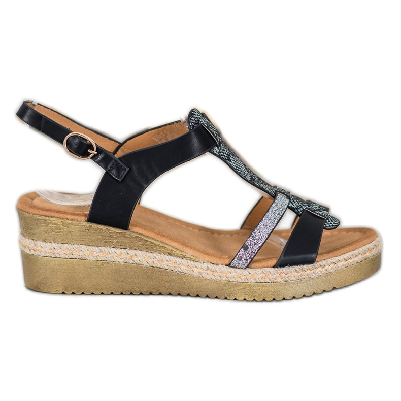 Small Swan Sandálias de cunha preto