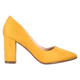 Ideal Shoes Bombas de salto alto amarelo