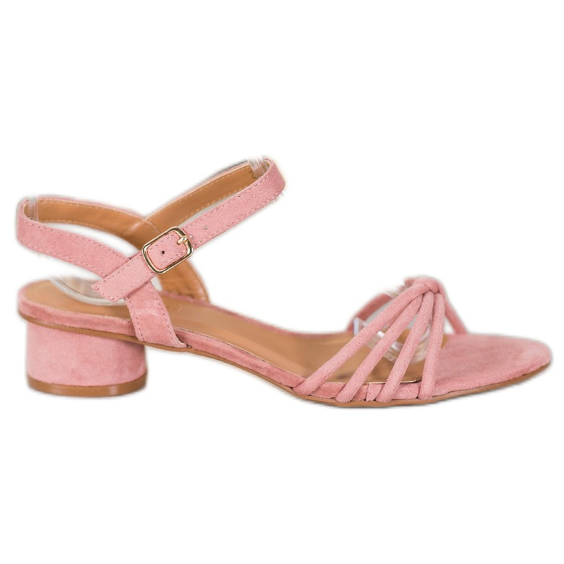 Small Swan Sandálias de salto baixo rosa
