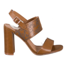 Small Swan Sandálias Com Estampa marrom