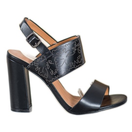 Small Swan Sandálias Com Estampa preto Small Swan Sandálias Com Estampa preto