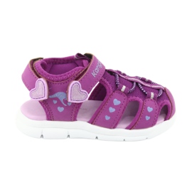 KangaRoos Sandálias para meninas com corações Cangurus 02035 tolet rosa cinza