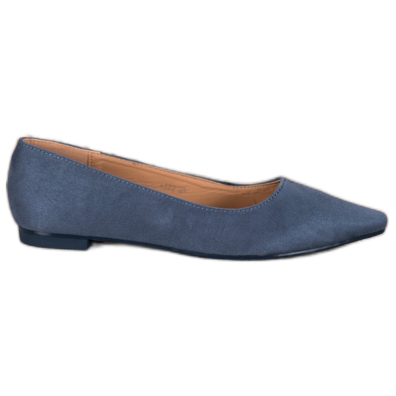 SHELOVET Suede Ballerina In Spitz azul