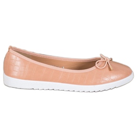 SHELOVET Bailarinas de couro ecológico marrom