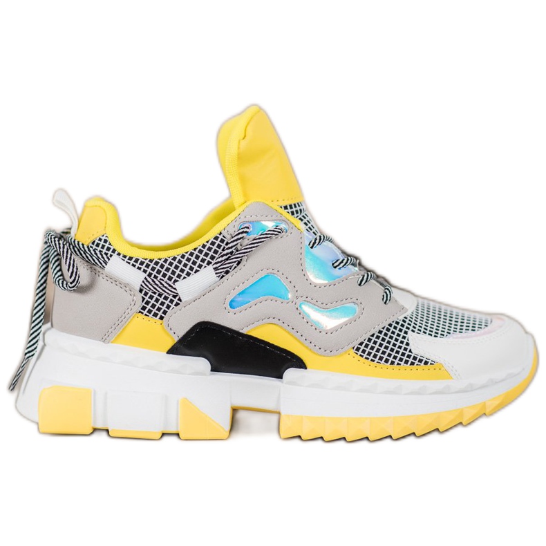 Seastar Tênis elegantes com efeito Holo multicolorido amarelo Seastar Tênis elegantes com efeito Holo multicolorido amarelo