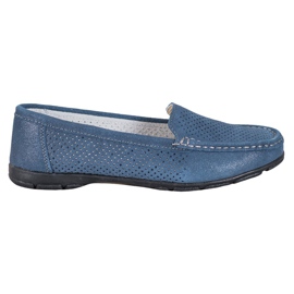 Mocassins de couro com glitter VINCEZA azul