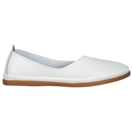 Sapatos de couro VINCEZA Slip On branco