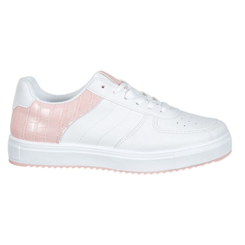 SHELOVET Sapatos elegantes na plataforma branco rosa