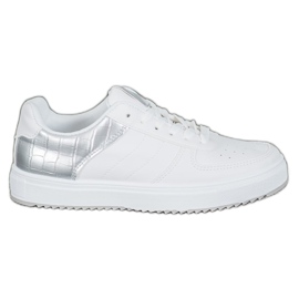 SHELOVET Sapatos elegantes na plataforma branco cinza