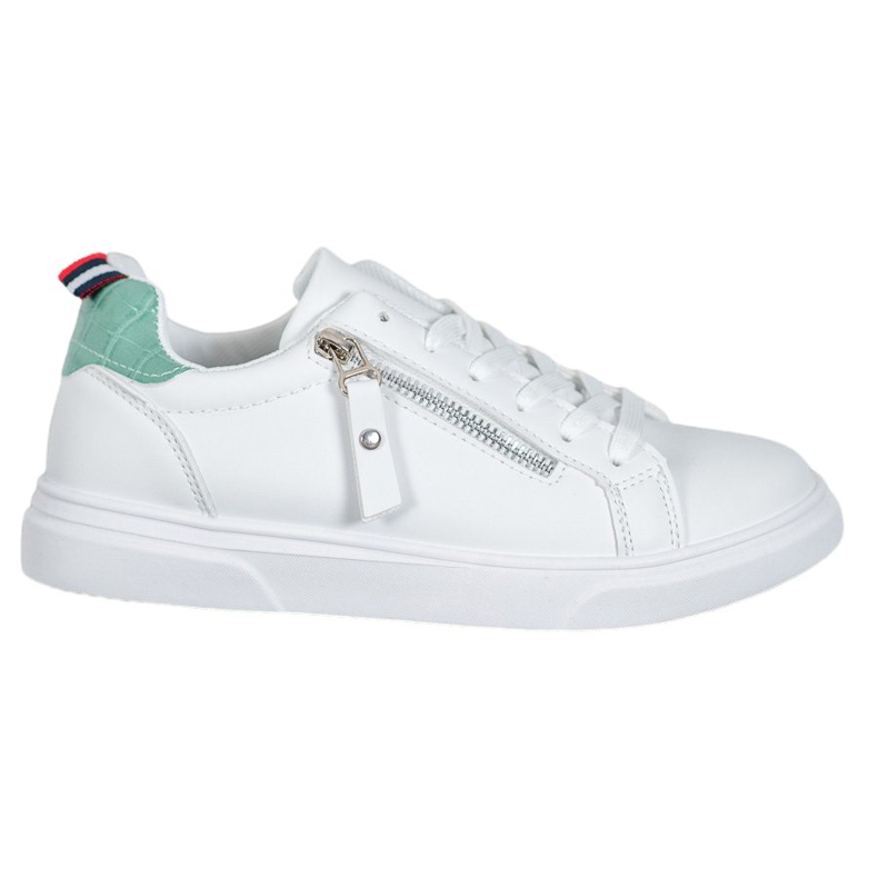 SHELOVET Sapatos esportivos com zíper decorativo branco