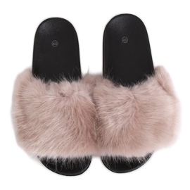 Chinelos bege com pele CK107P Beige