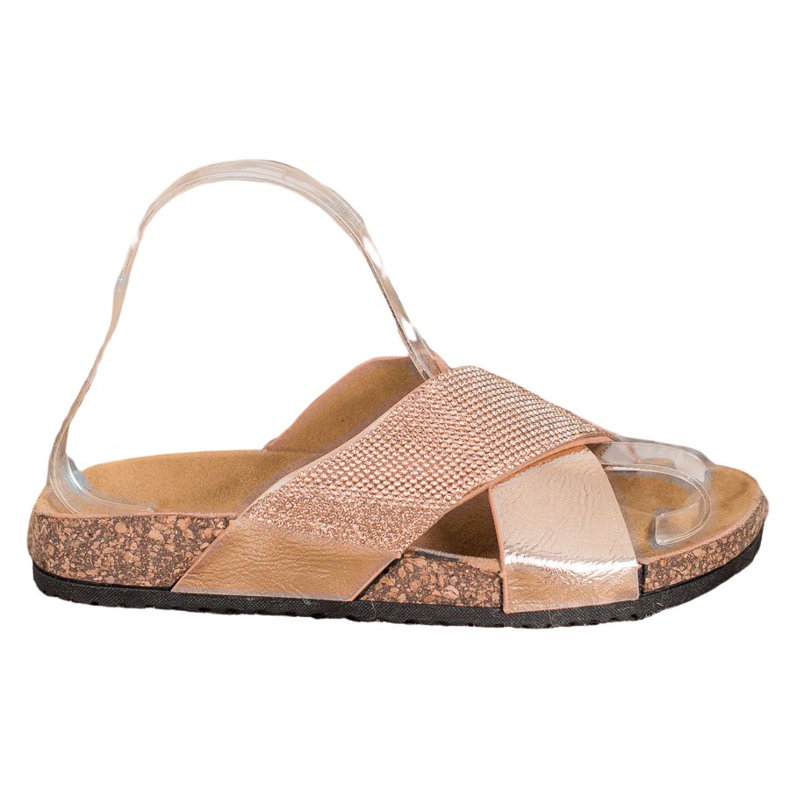 SHELOVET Chinelos clássicos dourados