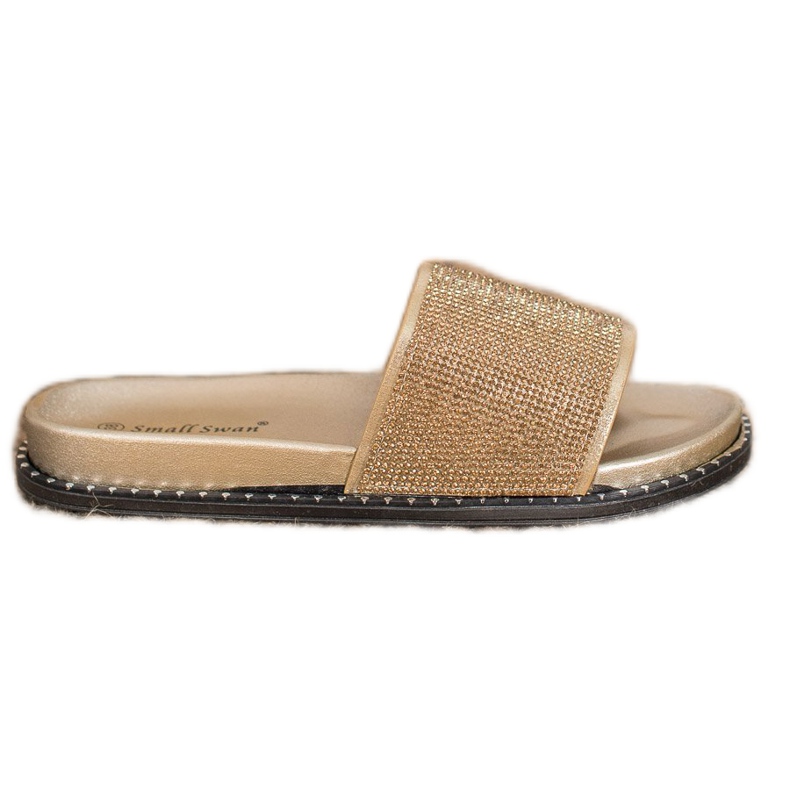 SHELOVET Chinelos elegantes com zircônia cúbica amarelo