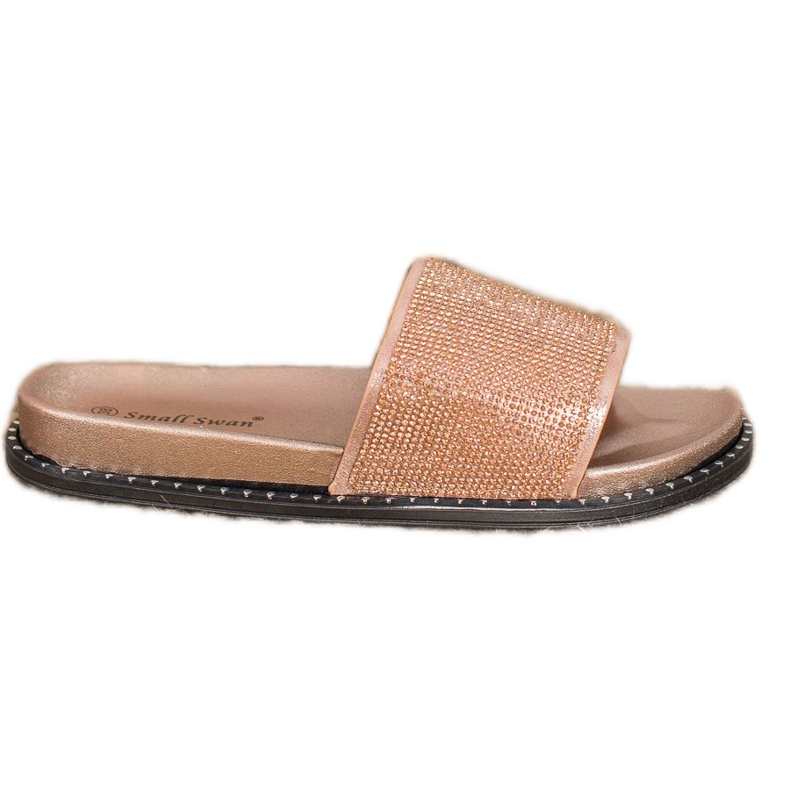 SHELOVET Chinelos elegantes com zircônia cúbica amarelo