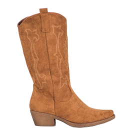 Seastar Cowgirls altas com um padrão marrom