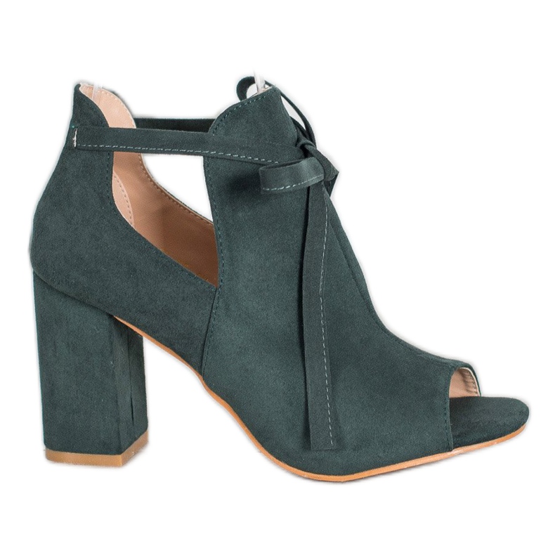 Botas VINCEZA de ponta aberta amarrada verde