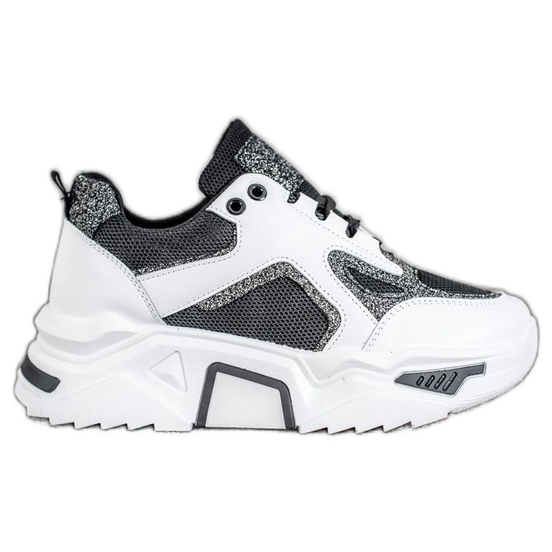 Seastar Tênis elegantes com brilho branco preto