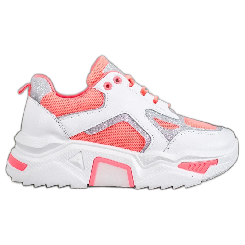 Seastar Tênis elegantes com brilho branco laranja