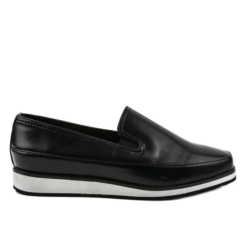 Sapatos pretos foscos de cunha baixa 5388-2