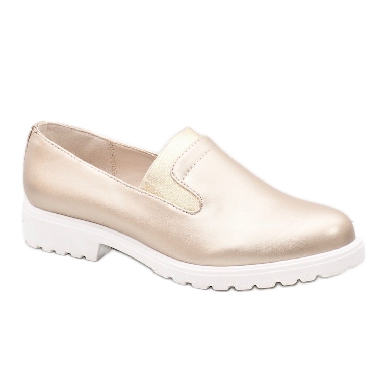 Sapatos deslizantes dourados na plataforma XC683-3