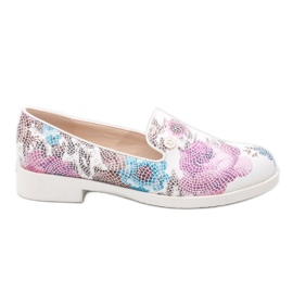 Sapatos clássicos de jazz brancos com flores ZQ630-3 multicolorido