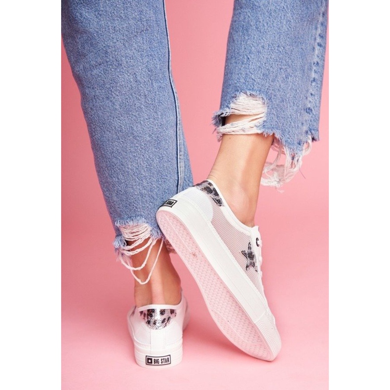 Sapatos femininos brancos tênis Big Star FF274487