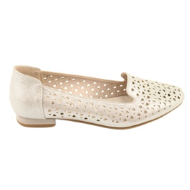 M.Daszyński Lords golden ballerinas Daszyński SA151 castanho cinza