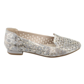 M.Daszyński Lordsy ballerinas lavanda / ouro Daszyński SA151 rosa cinza