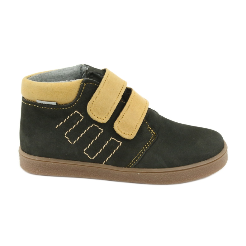 Botas de couro com velcro Mazurek 1341 preto multicolorido amarelo
