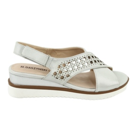 M.Daszyński Sandálias de prata em cunha Daszyński 1838 cinza