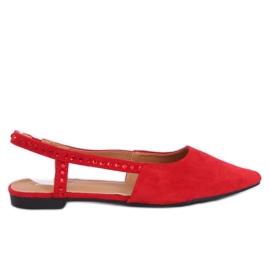 Bailarinas vermelhas com salto aberto YJ335 Red vermelho Bailarinas vermelhas com salto aberto YJ335 Red vermelho