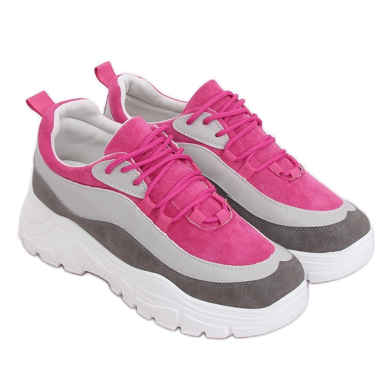 Sapatos esportivos multicoloridos 902-3 Grey rosa