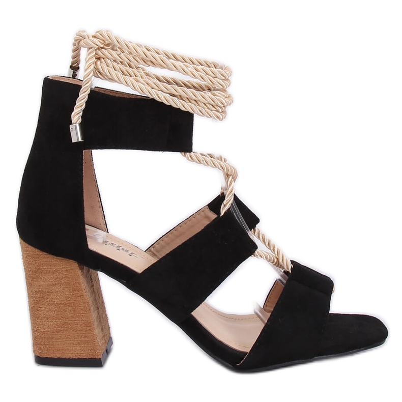 Sandálias pretas de salto alto LL-229P pretas preto