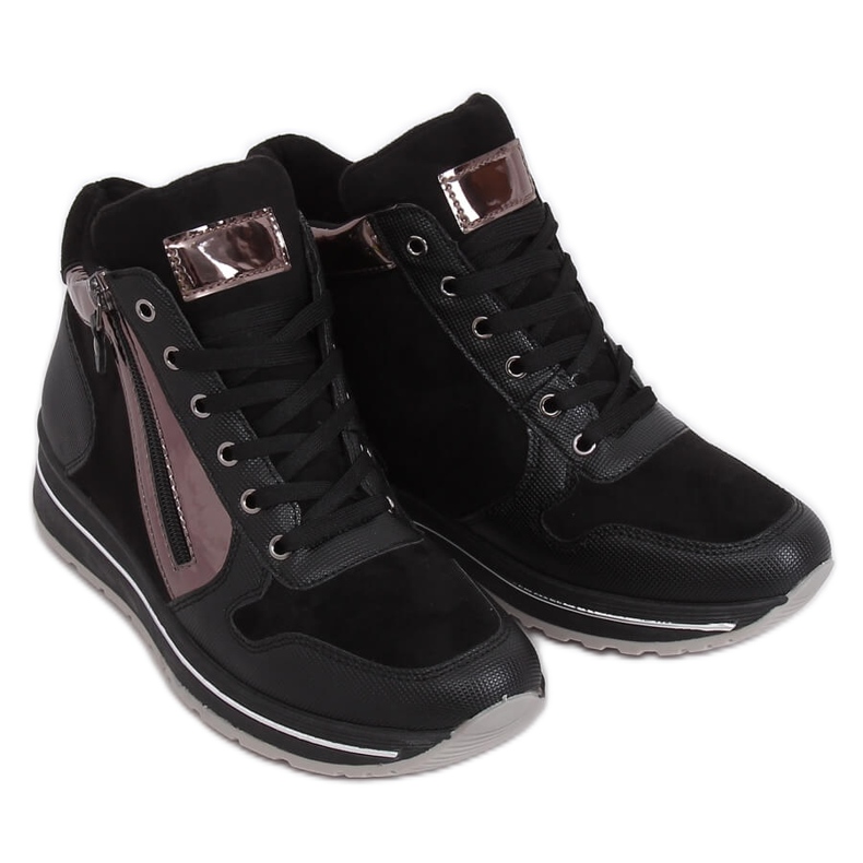 Sapatos esportivos de cano alto pretos JM6841R Negro