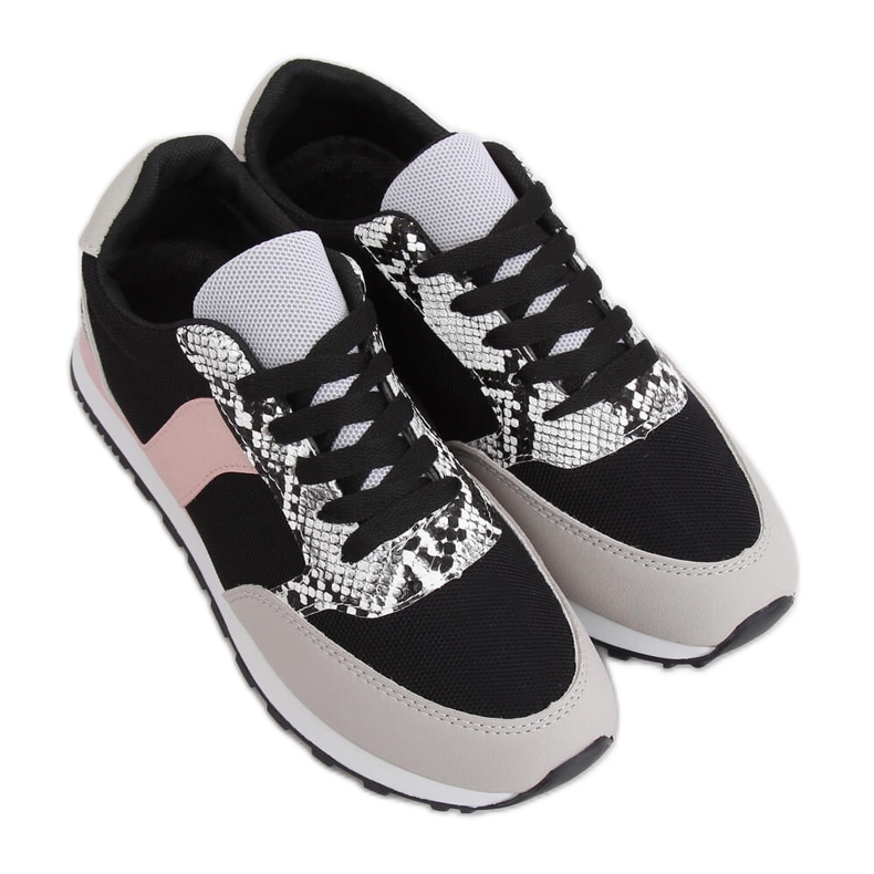Calçado desportivo feminino BL203 preto multicolorido