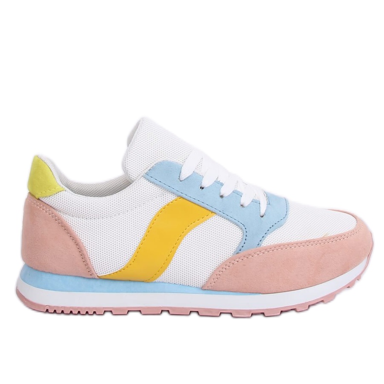 Sapatos esportivos multicoloridos BL191P Branco azul rosa amarelo