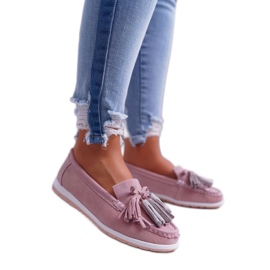 EVE Mocassins de camurça rosa feminino 9PB32-1078 EVE Mocassins de camurça rosa feminino 9PB32-1078