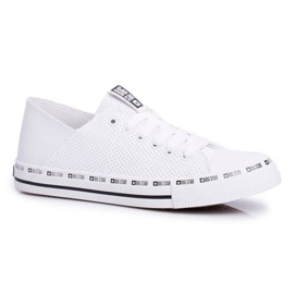 Sapatos femininos brancos, tênis com orifícios Big Star FF274024