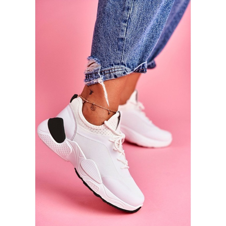 BUGO Tênis esportivos femininos brancos B0-547 preto